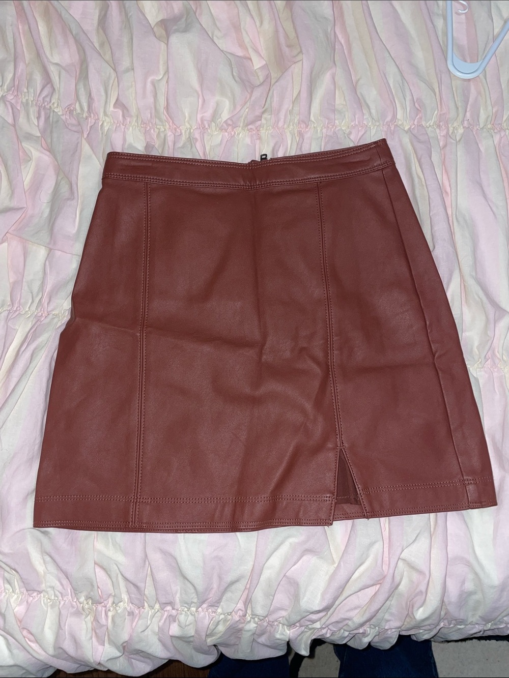 Abercrombie Faux Leather Brown High Rise Mini Skirt